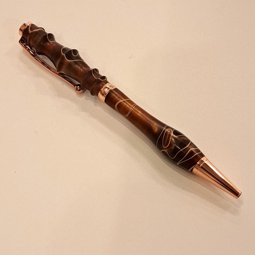 Click to view detail for CR-012 Pen - Bronze Acrylic/Carved/Copper $45